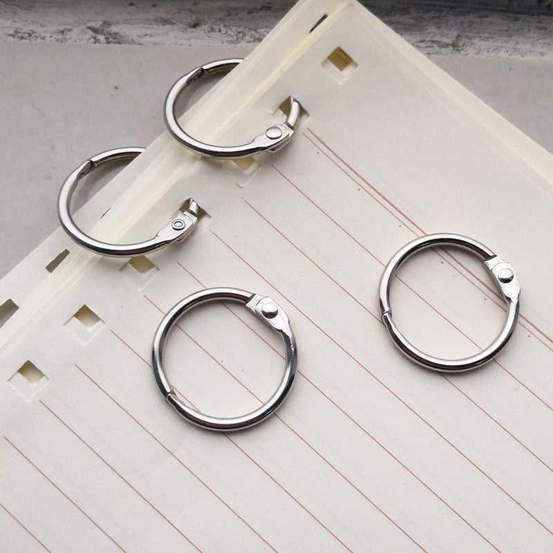 Antner 100PCS 1 1/5 Inch Loose Leaf Binder Rings Nickel Plated Small Metal Book Rings Keyrings for Paper, Index Cards, Flashcards, Keychains, Crafts, Home Office Organization, Silver - Image 4